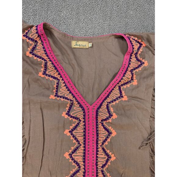 Skemo Maxi Dress Beach Swim Cover Up Boho Embroidered Brown Size Medium - Picture 3 of 9